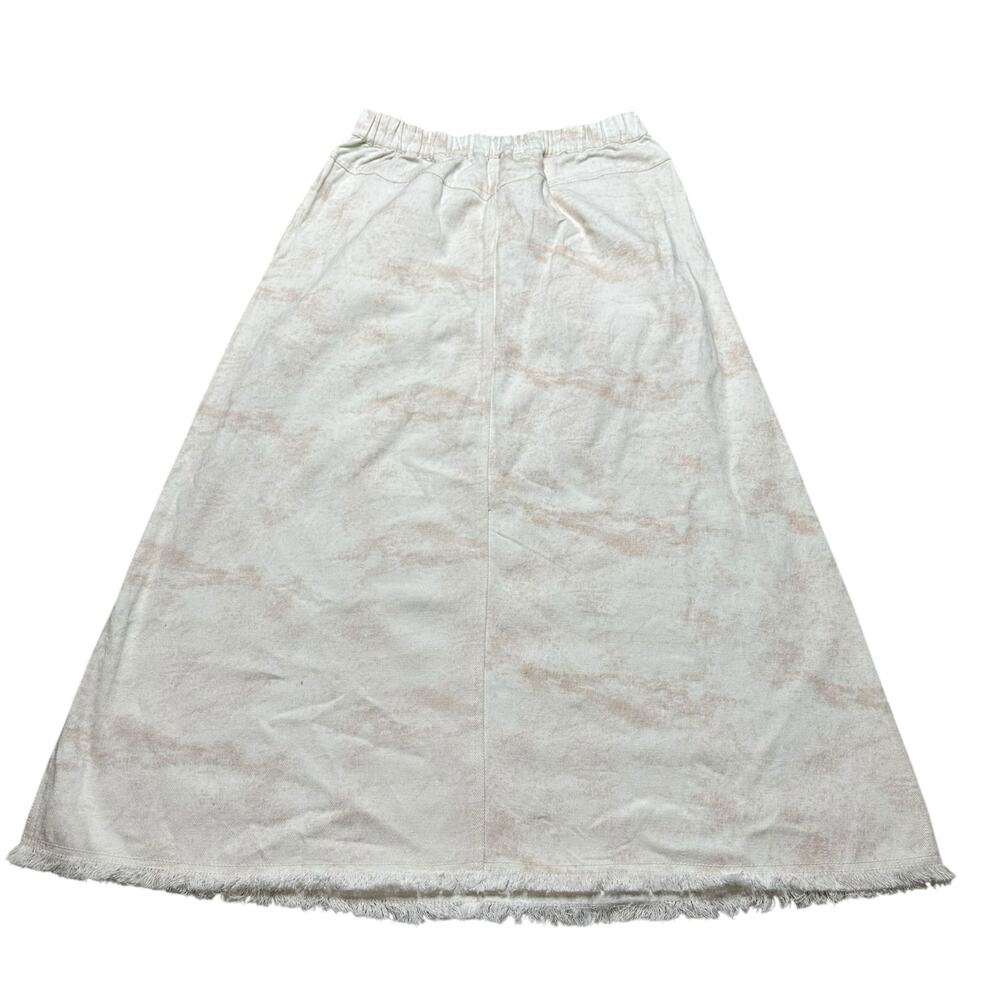 SEA NEW YORK Marble Denim Skirt Cream Tan White Women's Size 4 NWT Zip Front - Picture 5 of 11